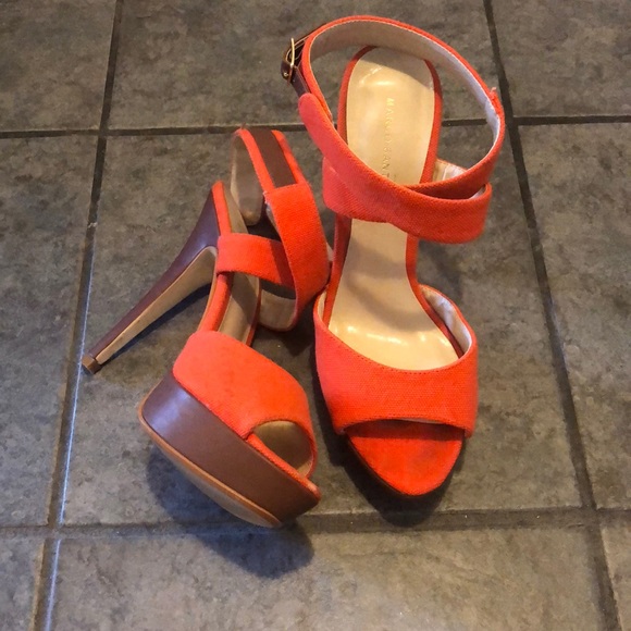 Orange Open Toe Heels - Picture 1 of 2